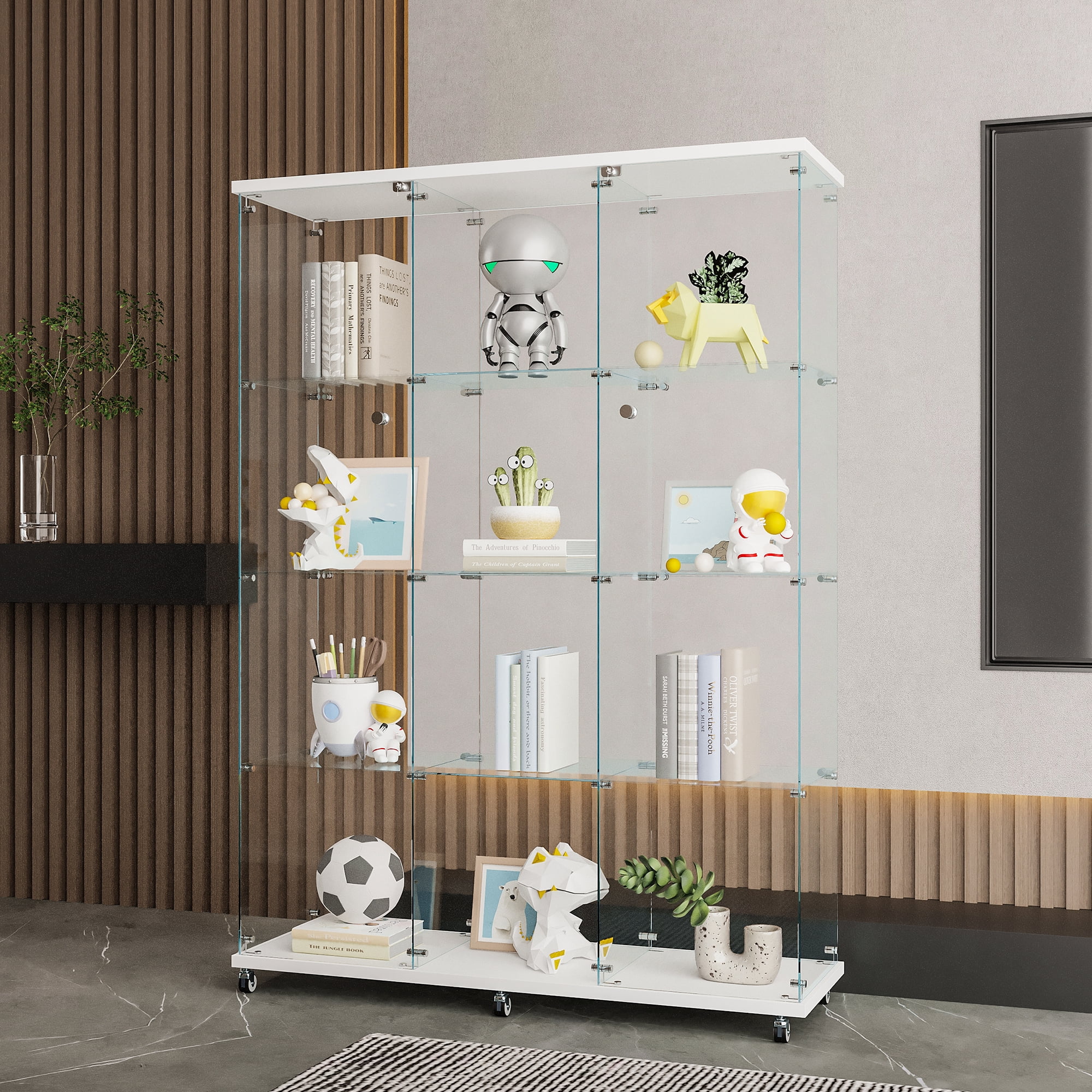 Picture of Glass Display Cabinet with 4 Shelves Extra Large, Curio Cabinets for ...