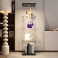 thumbnail image 1 of Glass Display Cabinet with 4 Shelves, Floor Standing Curio Bookshelf with Dimmable LED Light and Door, Toys Display Case Trophy Display Case for Living Room, Bedroom, Exhibition Hall, Black, 1 of 7
