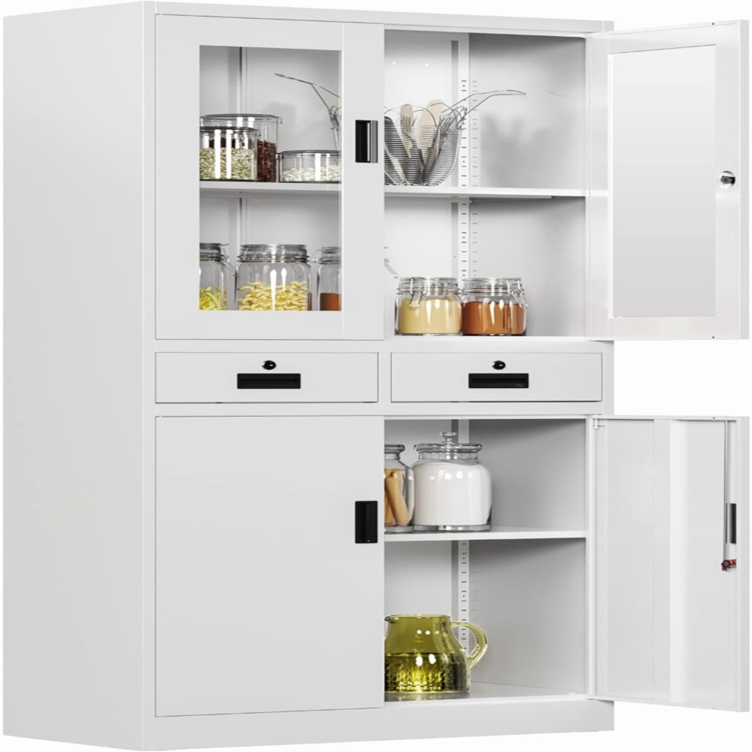 Glass Display Curio with Glass Door and Adjustable