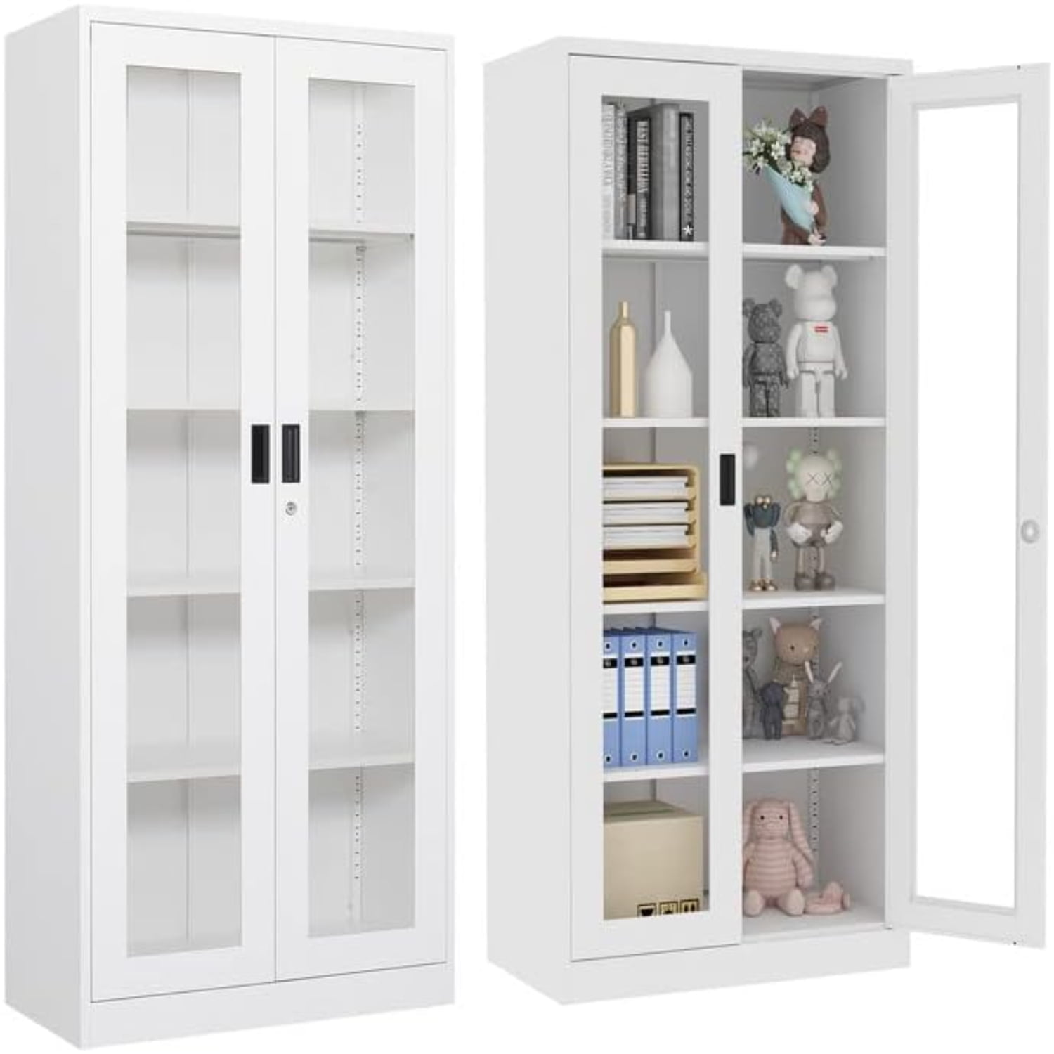 Glass Display with Drawers Lockable Metal with 2