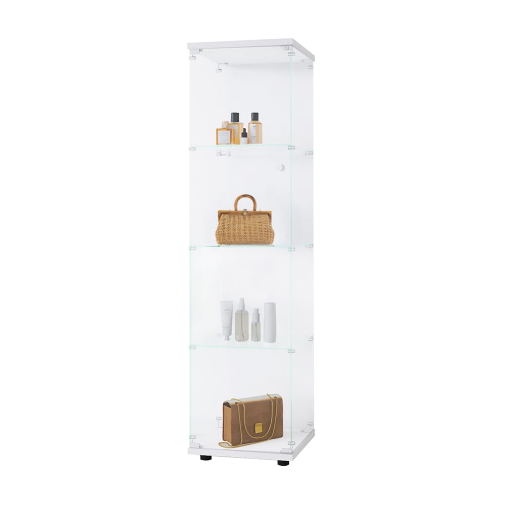 Glass Display Cabinet with Lockable Doors and 4 Shelves, 4 Tier ...