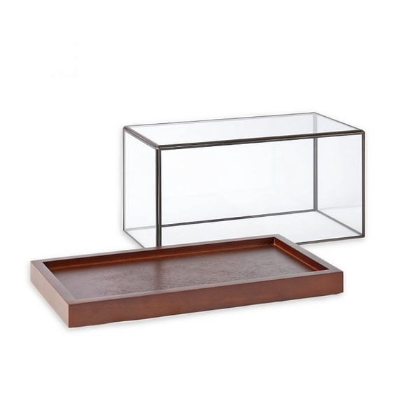 Glass Display Case 14x8x8 on Wood Base
