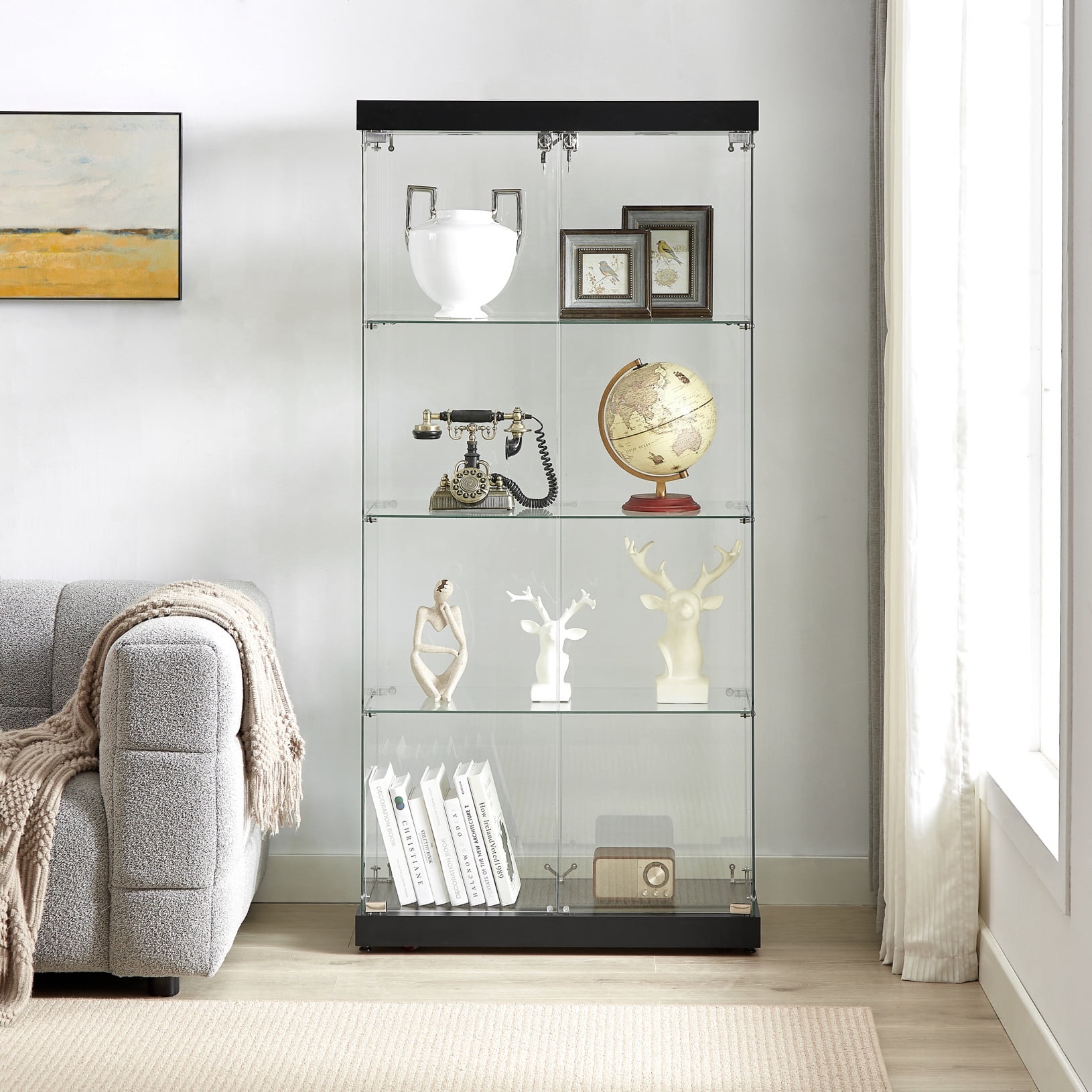 Glass display cabinet for collectibles discount