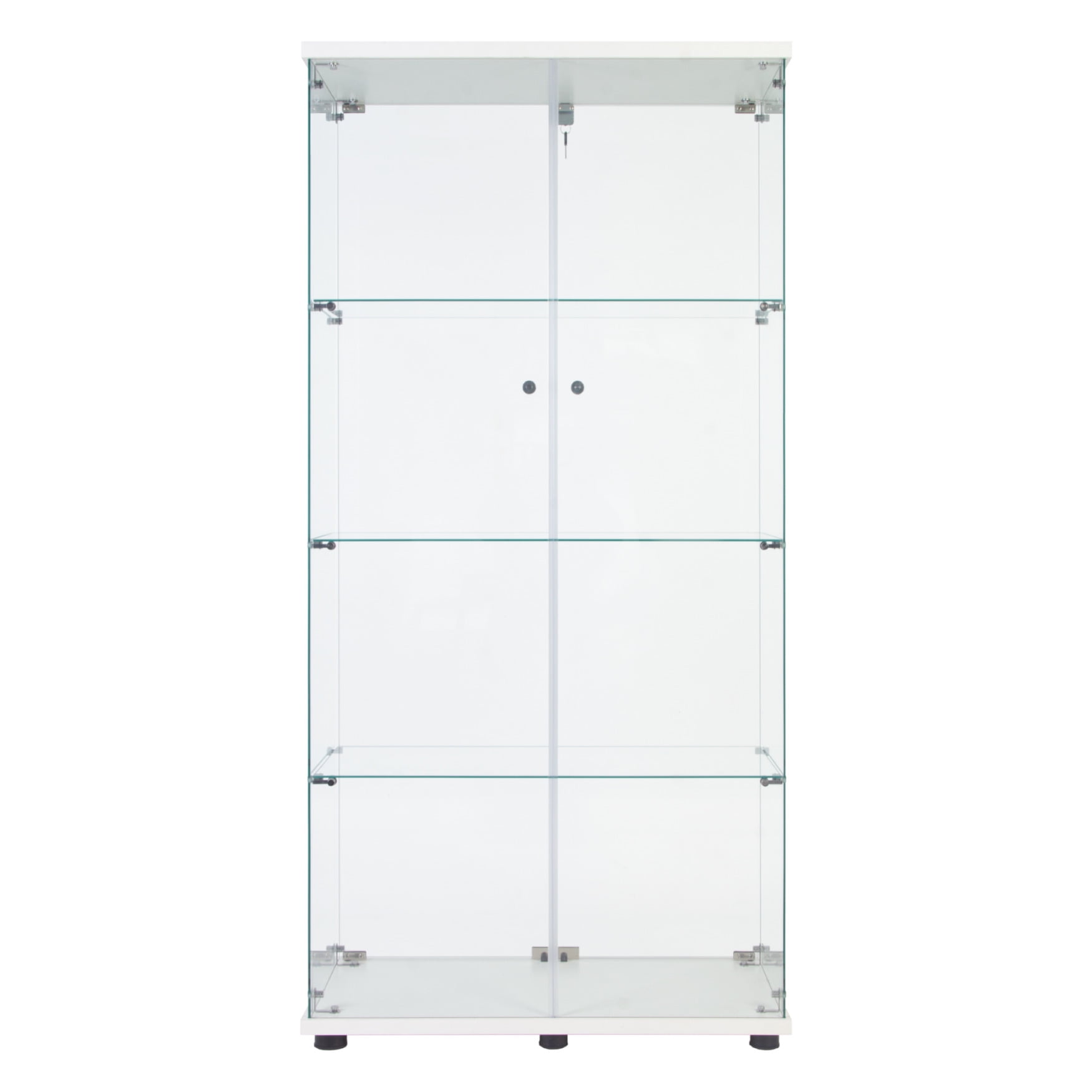 Glass Display Case with Door, Display Cases for Collectibles with 4