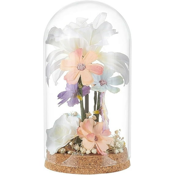 Glass Display Dome Cloche 3.9x7.6 inch Glass Bell Jar with Cork Base Glass Bottles Decorative Jars for Flower Plants Specimens Crafts Decorations ID: 9.5cm/3.7 inch DIY
