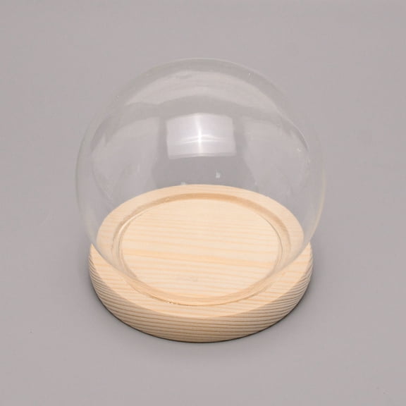 Glass Display Showcase with Base Decorative Display Dome Miniature Case Snowglobe for Fairy Lights Plants Flower Craft Crown Display Beach Christmas