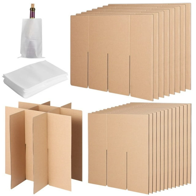 Glass Divider Kit, Protective Cardboard Dividers, Dish Packing Moving Box Kit, 20 Corrugate