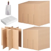 Glass Divider Kit, Protective Cardboard Dividers, Dish Packing Moving Box Kit, 20 Corrugate Dividers, 48 Foam Pouches, Kitchen Glassware Packing Moving Box Kit