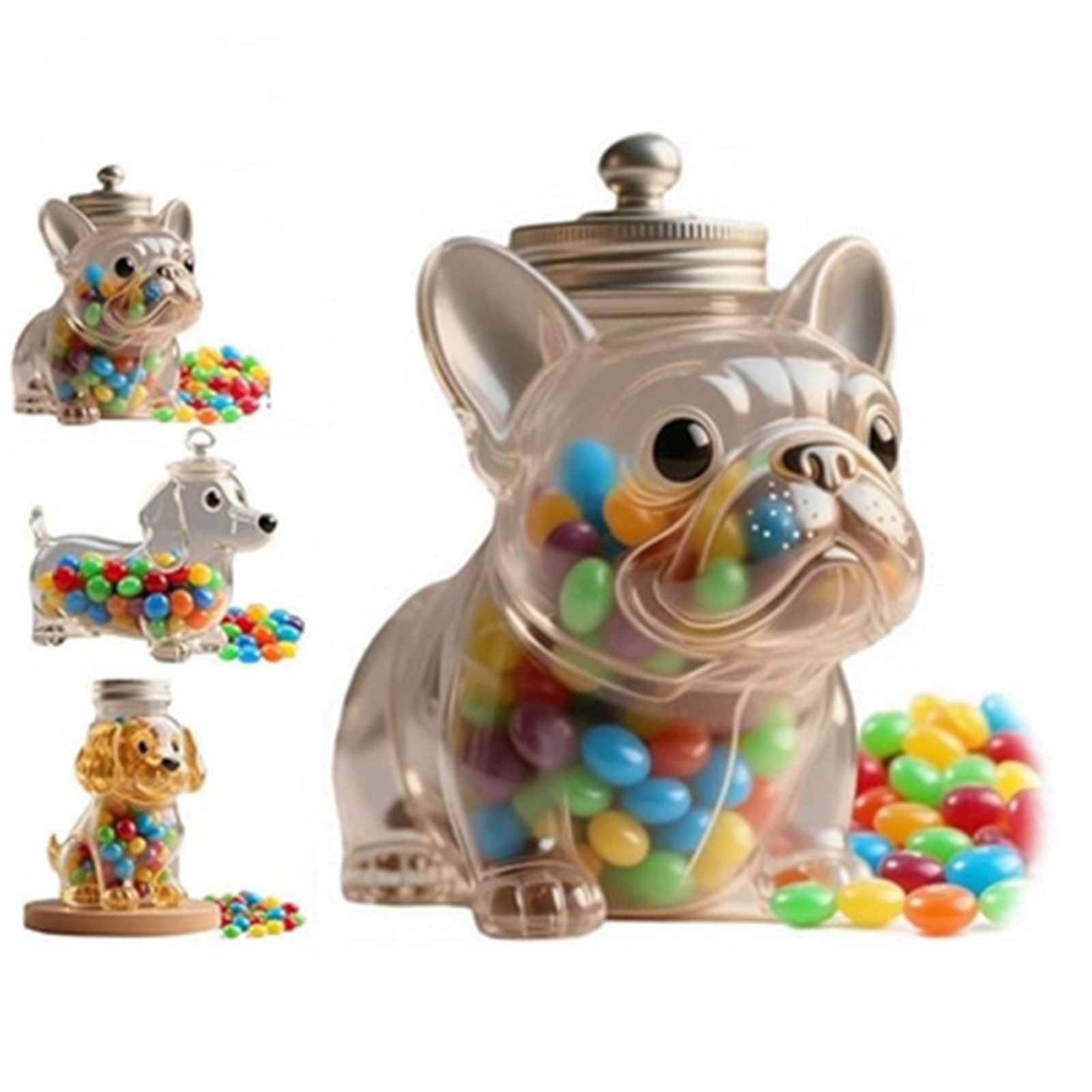 Glass Dog Treat Jar 12oz Airtight Pet Food Storage Container for ...