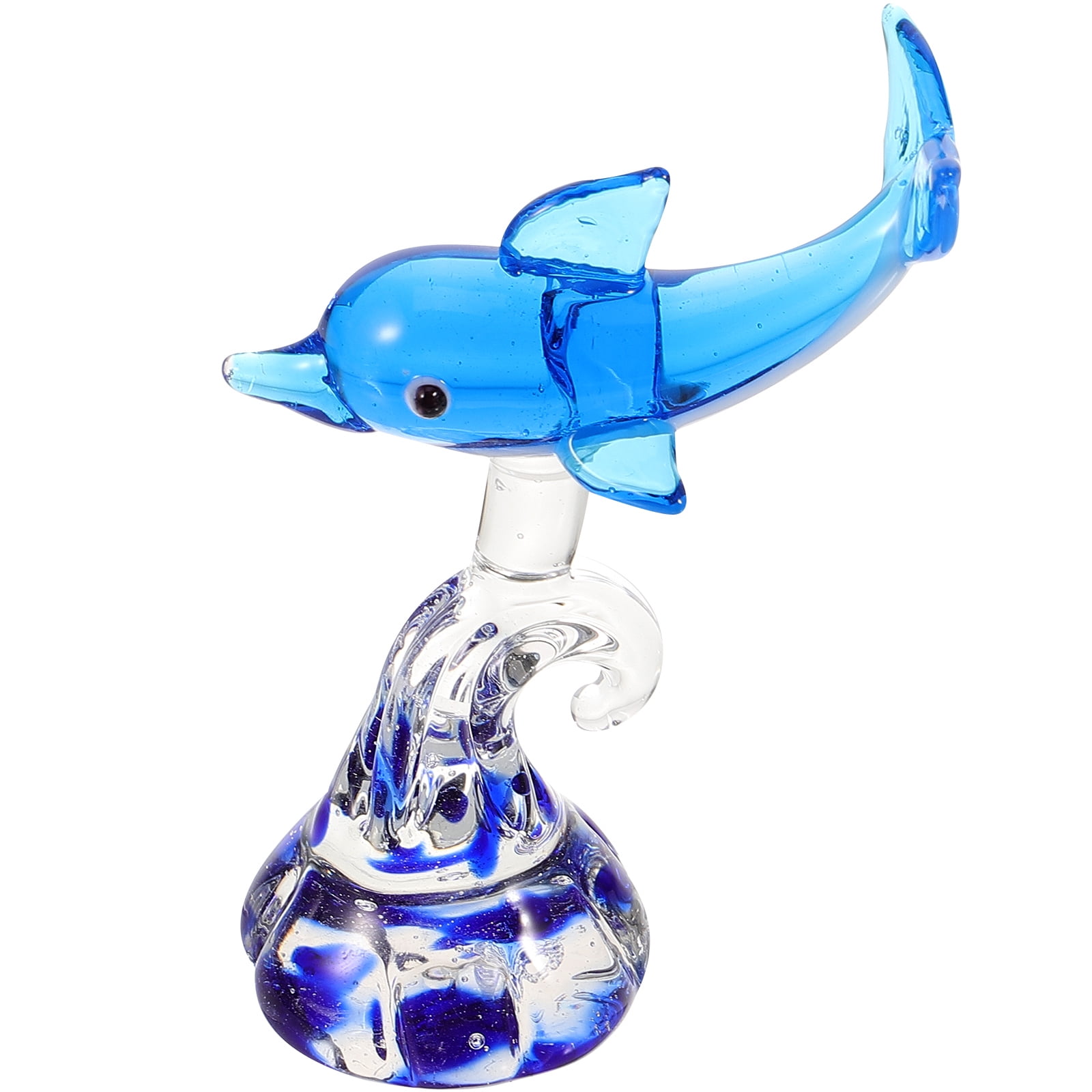 Glass Dolphin Figurine Ornament Desktop Glass Sea Animal Collectible ...