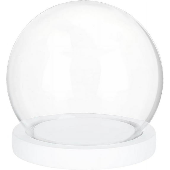 Glass Dome with Base 4.9x4.5 Inch Glass Display Cloche Dome Glass Decorative Display Dome Showcase Snowglobe for Fairy Lights Plants Flower Display Beach Sand Halloween Xmas Decoration
