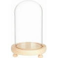 thumbnail image 1 of Glass Dome with Base Glass Cloche Bell Jar Display Dome Cloche Glass Decoration for Plants Rose Flower Display Storage Home Christmas Party Favor Decoration 4.4x7 inch Blanched Almond, 1 of 6