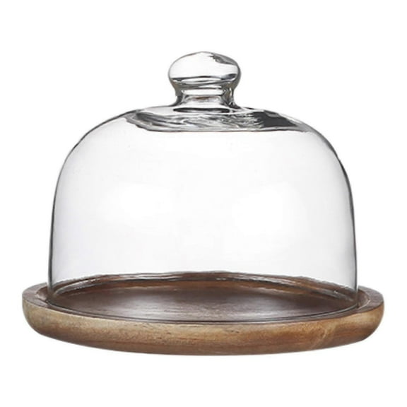 Glass Dome Cake Stand with Base for Restaurants, Weddings, Birthdays - Durable Serving Platter, Elegant Display for Holiday Celebrations