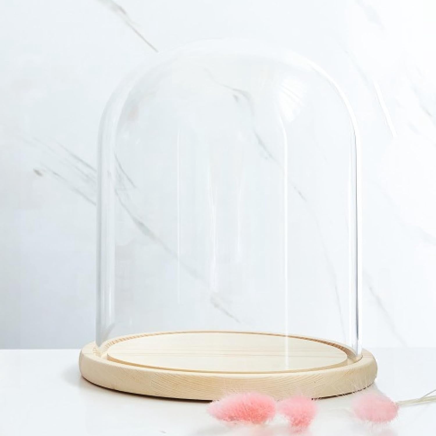 Glass Cloche Display 8x4 Inch Glass Display Cloche With Wood Base ...