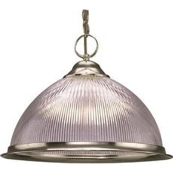 Glass Dome Pendant Ceiling Fixture, Maximum One 60 Watt Incandescent Medium Base Bulb, Brushed Nickel