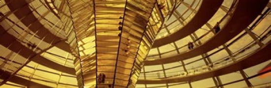 Glass Dome Reichstag Berlin Germany Canvas Art - Panoramic Images (36 x 12)