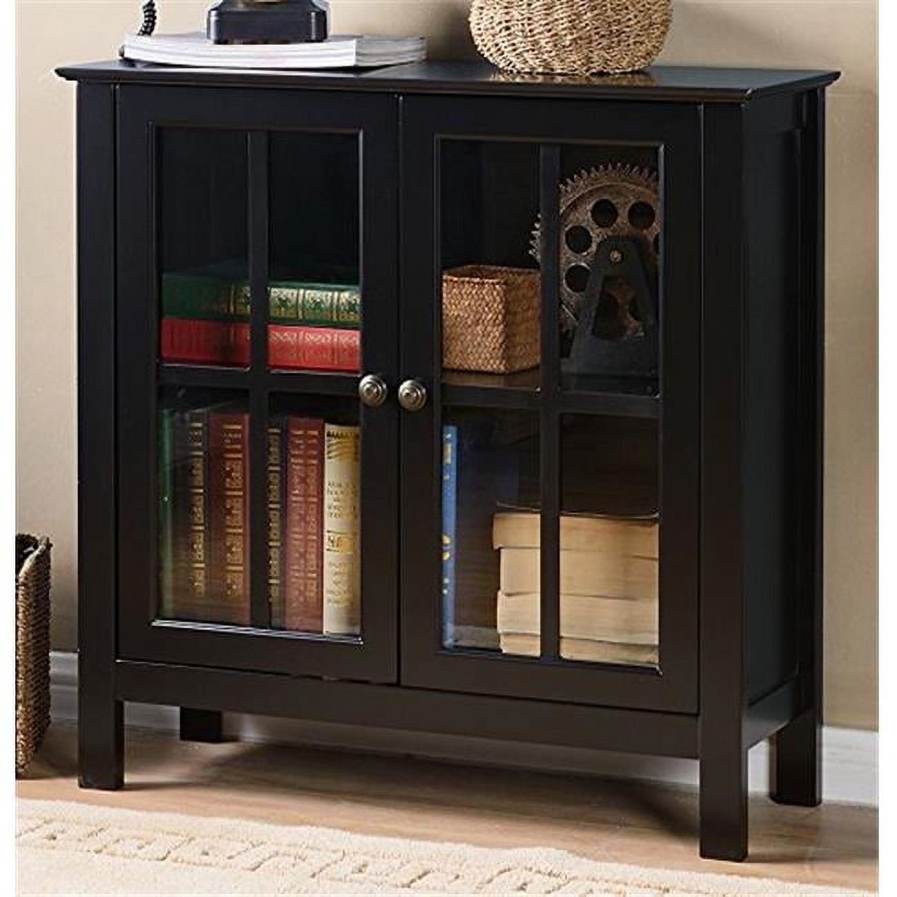 Glass door 2024 cabinet walmart