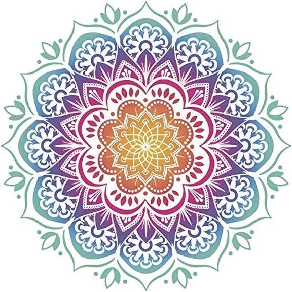 Glass Door Decals – Double-Sided Safety Stickers to Prevent Accidental Collisions Pets, People Birds (Set of 2) Multicolored Mandala