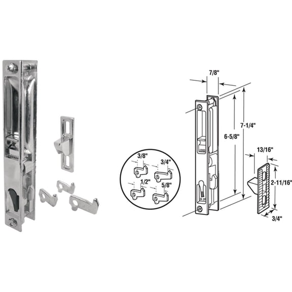 Glass Door Flush Latch, Chrome