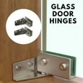 thumbnail image 1 of Glass Door Hinge Under $5! Kadlawus L Shaped Rotating Glass Hinge, Stainless Steel Cabinet Door Hinge for Glass Doors, Upper and Lower Pivot Hinge for Shelves and Display Cases, Easy Install, 1 of 9