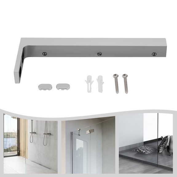 Glass Door L-Shape Stabilizing Bracket, Glass Support Bracket Stabilizer