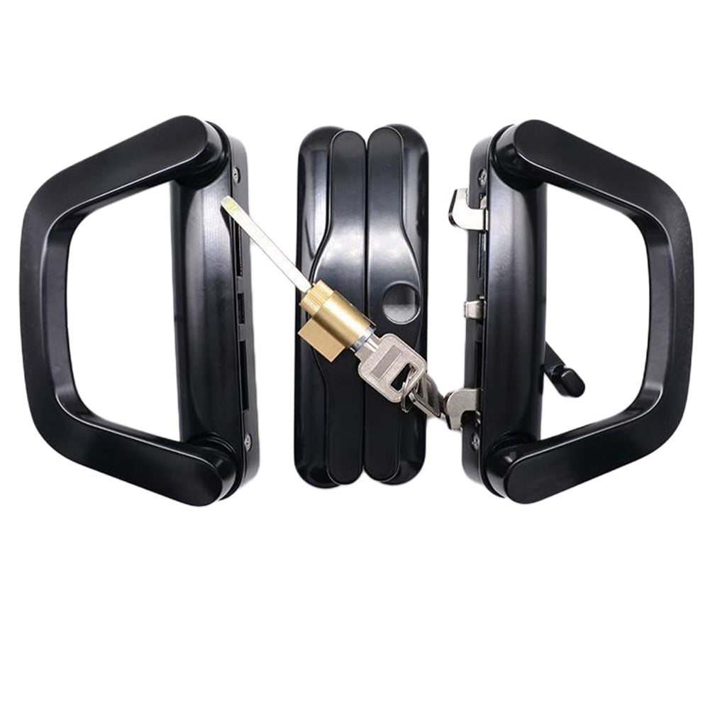 Glass Door Lock With Keys Aluminum Alloy Sliding Door Handle