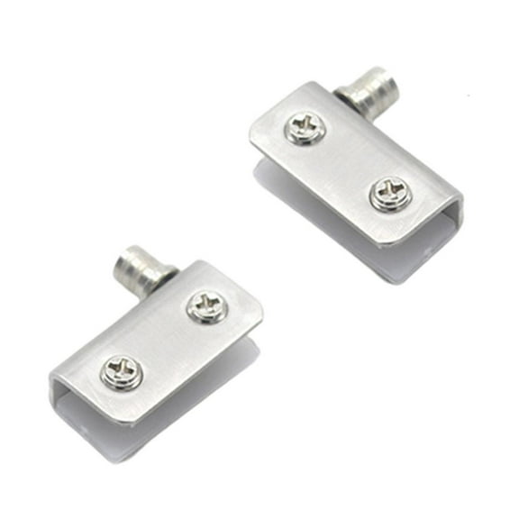Glass Door Pivot Hinge Stainless Steel Frameless Shower Door Hinge Cabinet Cupboard Glass Clamps Clip Easy to Install