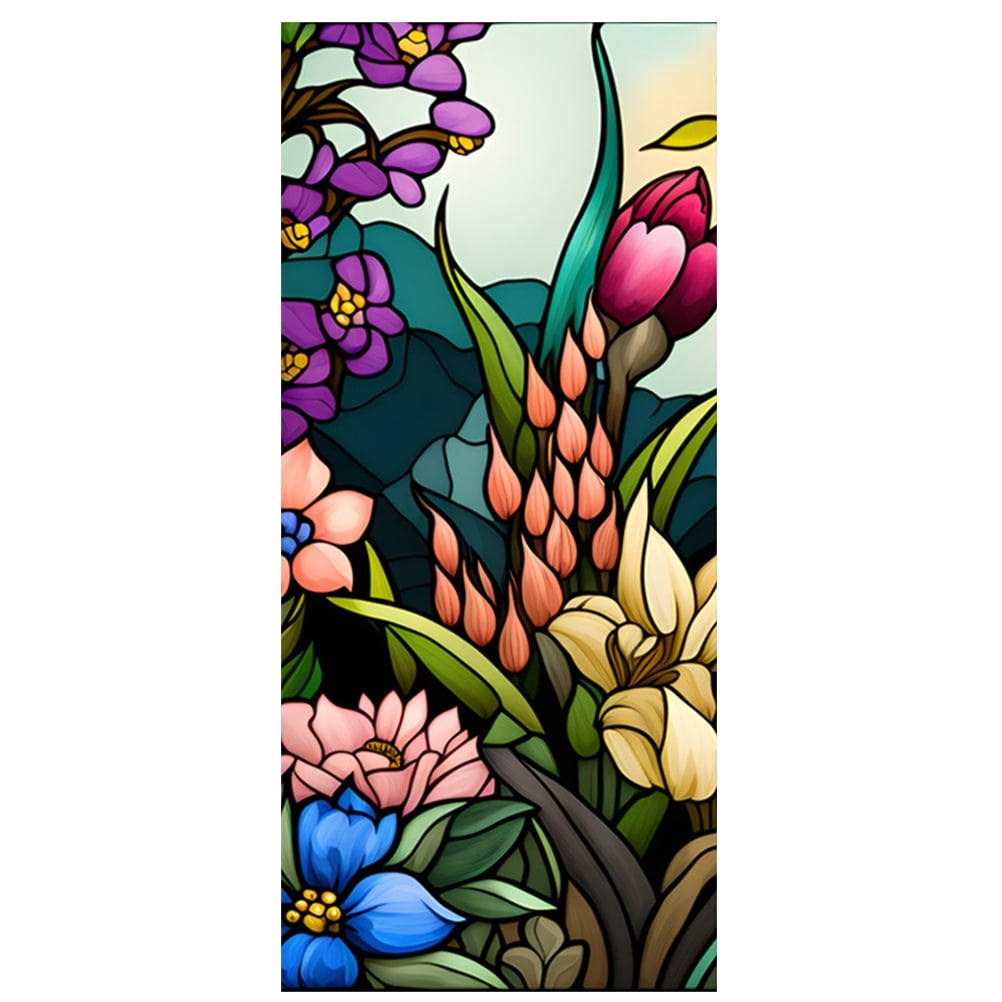 Glass Door Privacy Film Window Privacy Film Vintage Decorative Stained Glass Door Cling