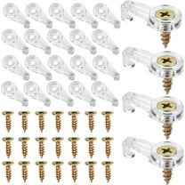 Glass Door Retainer Clips Kit Tutuviw 50 Pcs Transparent Glass Cabinet Clips with Screws,Door Panel Clips Repairing Replacements Window Dressing Hardware Fixing Glass for Mirror Door Cabinet Shelf