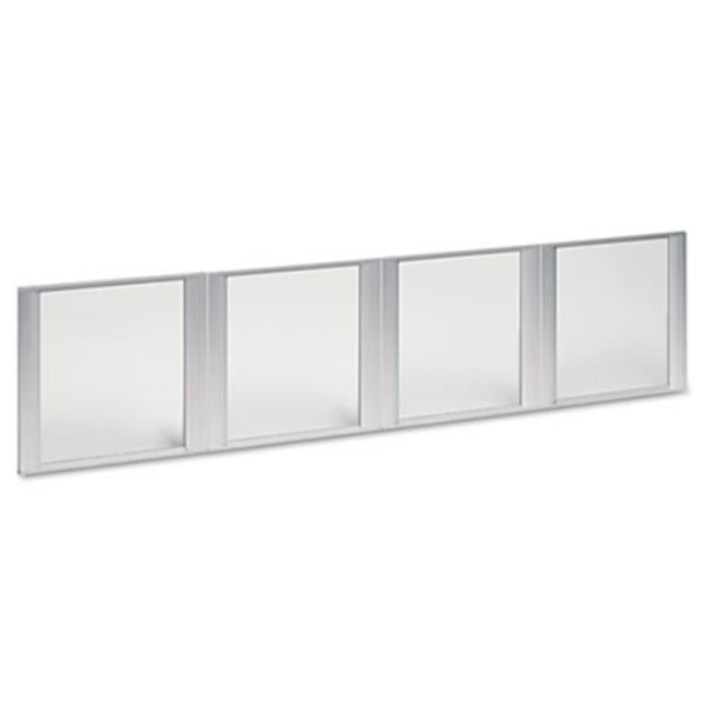 Clear Glass Door Set with Silver Frame for 72" Hutch