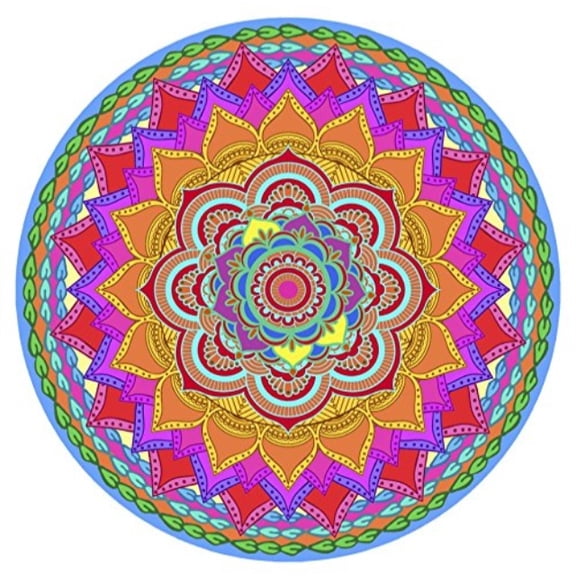 glass door & window repositionable sticker decal. 2 per package - alert birds, dogs, kids, customers and guests. warn, protect, safety, removable, self adhesive, bird alert. (rainbow mandala)