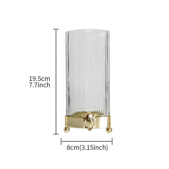 Raindrops Glass Vase for Table Decor Accessories Iron and Glass Transparent Adds Natural Touch 4.5 Inches