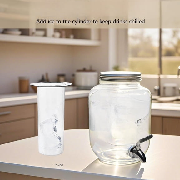 Glass Drink Dispenser 3.8L,Water Dispenser with Tap, Drink Dispenser for Party & Outdoor Use, Jug for Water, Juice,(BBQ, Picnic, Garden Party Essentials)$$Home Decor, Kitchen, & Other