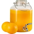 thumbnail image 1 of Panzexin 1 Gallon Glass Beverage Dispenser with Spigot and Handle Glass Drink Dispenser for Parties (1Pack), 1 of 6