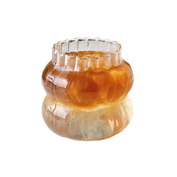 Glass Drinking Cup Coffee Glasses With Ribbed Design For Hot Beverages And Cold Drinks Iced Coffee Milk Bubble Tea