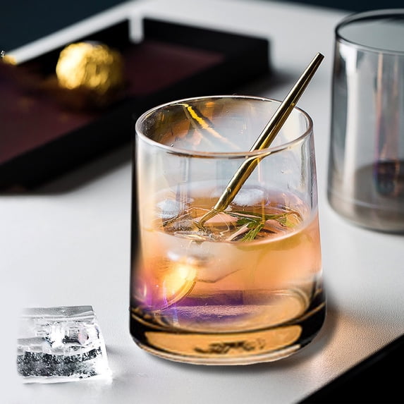 Glass Drinking Cup Set - Tumbler for Water Juice Milk Tea - Clear Glassware for Home Kitchen Dining - Everyday Beverage Glass with Smooth Rim - 7.5x7x8.5cm