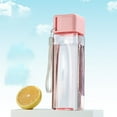 thumbnail image 1 of Glass Drinking Cup Square Glass Tumbler with Handle Clear Coffee Cups with Lids and Straws Portable Water Bottles Milk Jar Can hold various beverages, 1 of 7