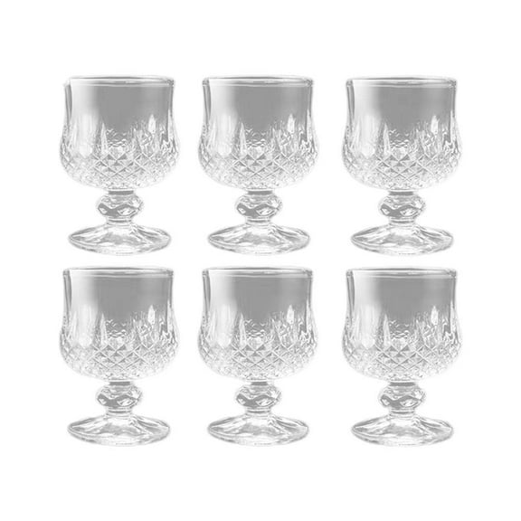 Glass Drinking Cup With Stem And Carved Design For Beverages And Decoration 50ml Capacity