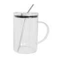 thumbnail image 1 of Glass Drinking Glass Large with Lid and Straw for Home Use - Durable Clear Glass Tumbler with Cap and Straw Suitable for Kitchen Accessory and Drinkware Ideas, 1 of 6
