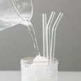 thumbnail image 1 of Glass Drinking Straws | Reusable Glass Straw Set with Cleaning Brush | 20cm Clear Borosilicate Glass Straws for Smoothies, Iced Coffee, Cocktails | Anti-Lipstick, Dishwasher Safe, 1 of 8