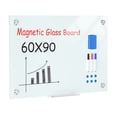 thumbnail image 1 of Glass Dry Erase Board with Magnets & Markers, Frameless Magnetic Whiteboard for Wall, Stain Resistant, Easy Clean, for Office, Home, Classroom, 1 of 7