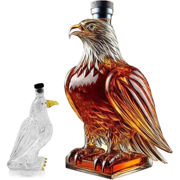 Glass Eagle Whiskey Bottle, Novelty Liquor Container for Home Decor Wedding Gift