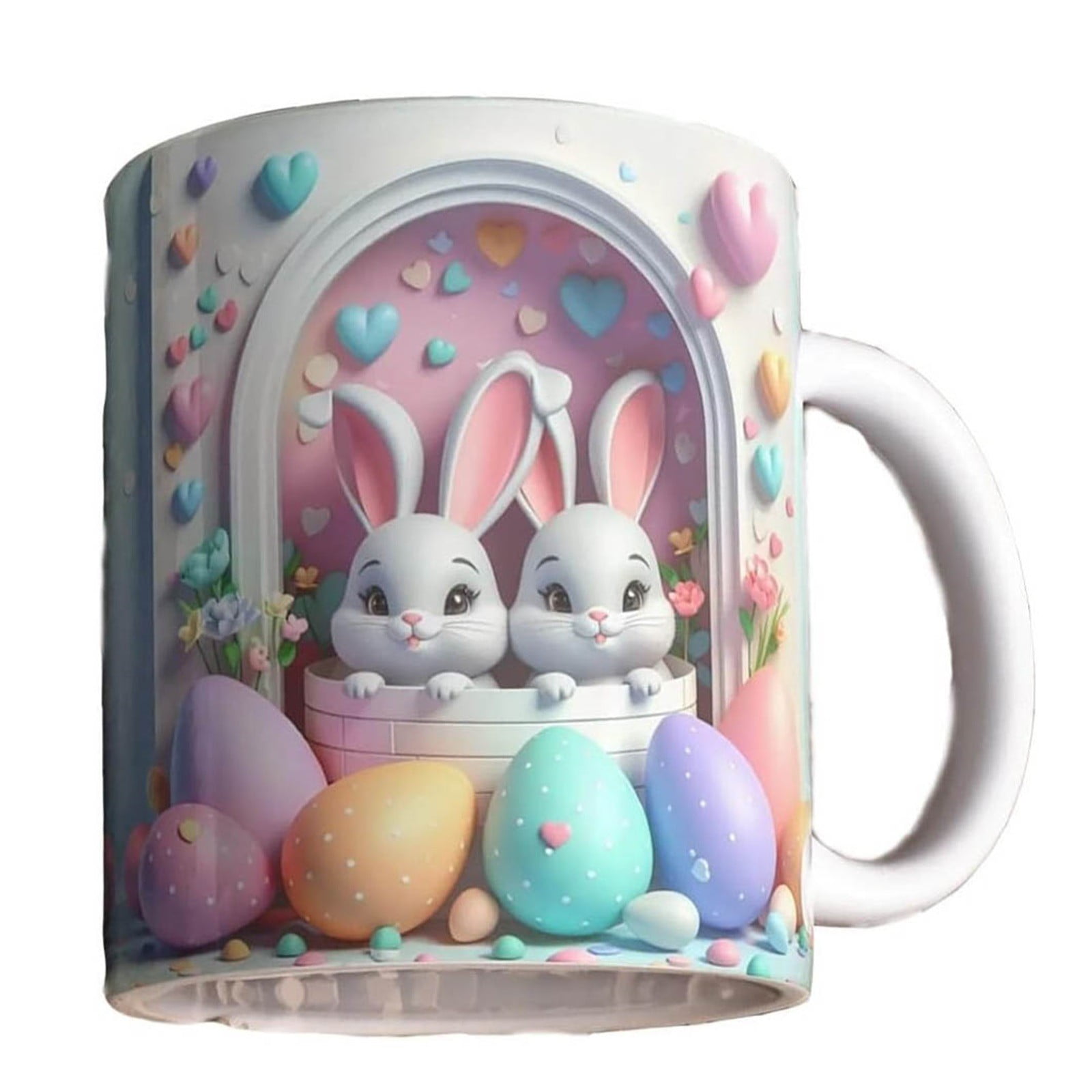 Glass Easter Bunny Mug 3D Easter Bunny Ceramic Mug Cute Bunny Coffee