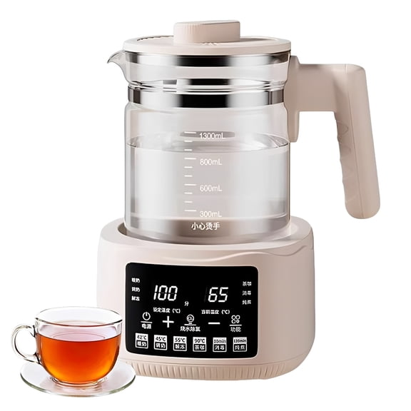 Glass Electric Kettle,1.3 Large Capacity,Multifunctional Kettle and Stew Pot,Fast Heating for making tea, boiling water, cooking porridge