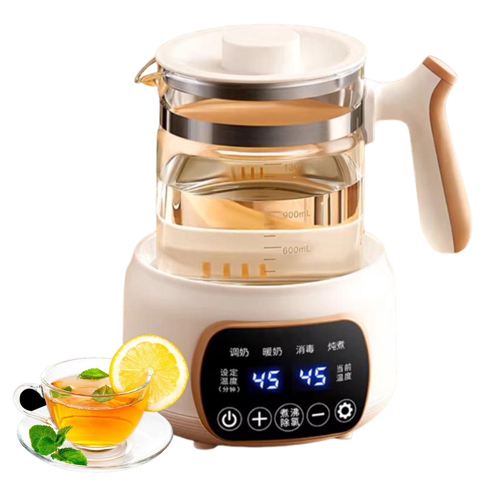 Glass Electric Kettle, 1.3L Capacity, Multi-function Insulation Soup Kettle, Split Intelligent Tea Maker for Tea, Hot Water and More