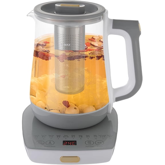 Glass Electric Kettle for Boiling Water, 1.8L 800W, with Tea Infuser, Keep Warm Function, Auto Shut Off, Boil-Dry Protection,Hot Water Boiler, Electric Kettle for Tea and Coffee
