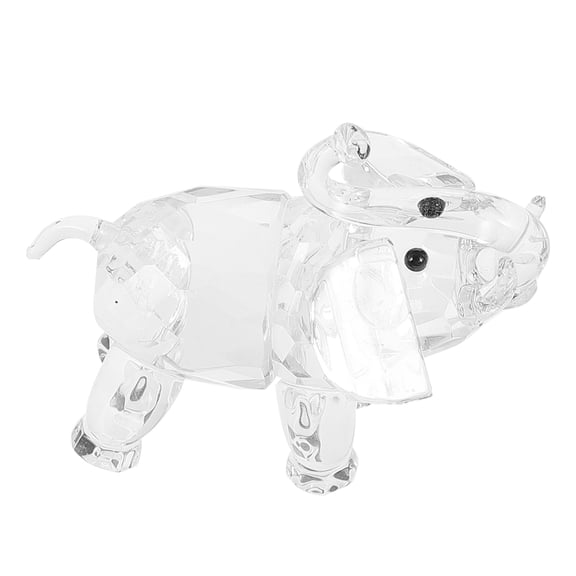 TABLZONE Transparent Glass Elephant Decor Fine Workmanship Tabletop Ornament