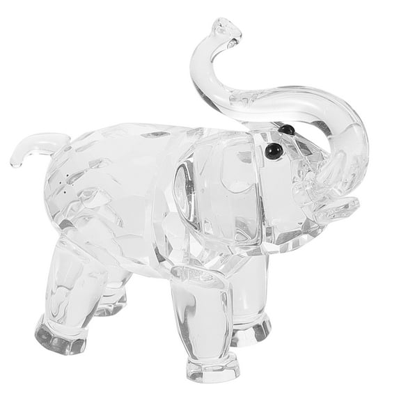 Glass Elephant Figurine Decorative Mini Elephant Statue Tabletop Elephant Statue