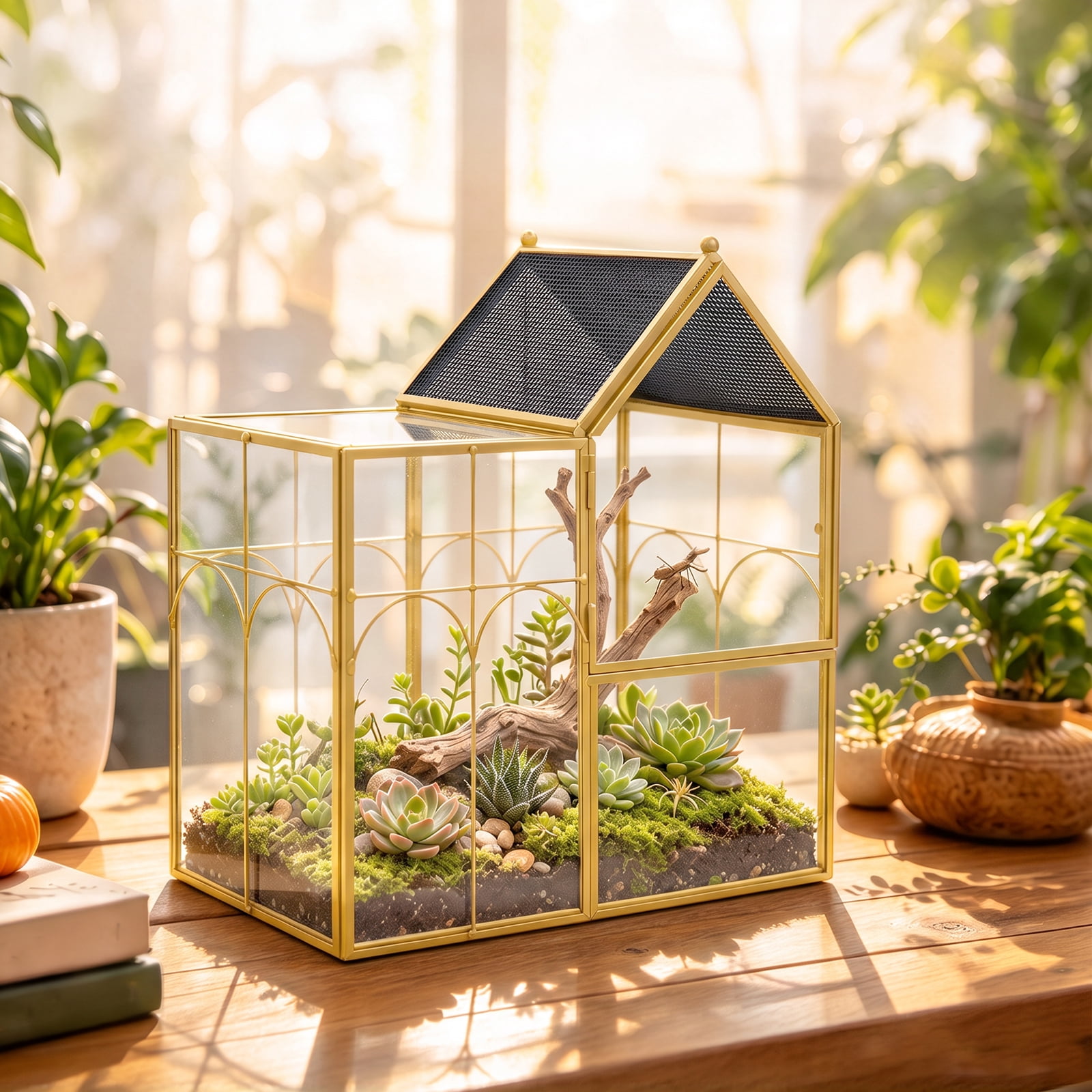 Glass Enclosure with Vent Holes for Jumping Spiders, Praying Mantis ...