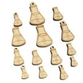 thumbnail image 1 of Glass Erlenmeyer Flask Chemistry Science Wood Mini Charms Shapes DIY Craft Jewelry - With Hole - 25mm (7pcs), 1 of 7
